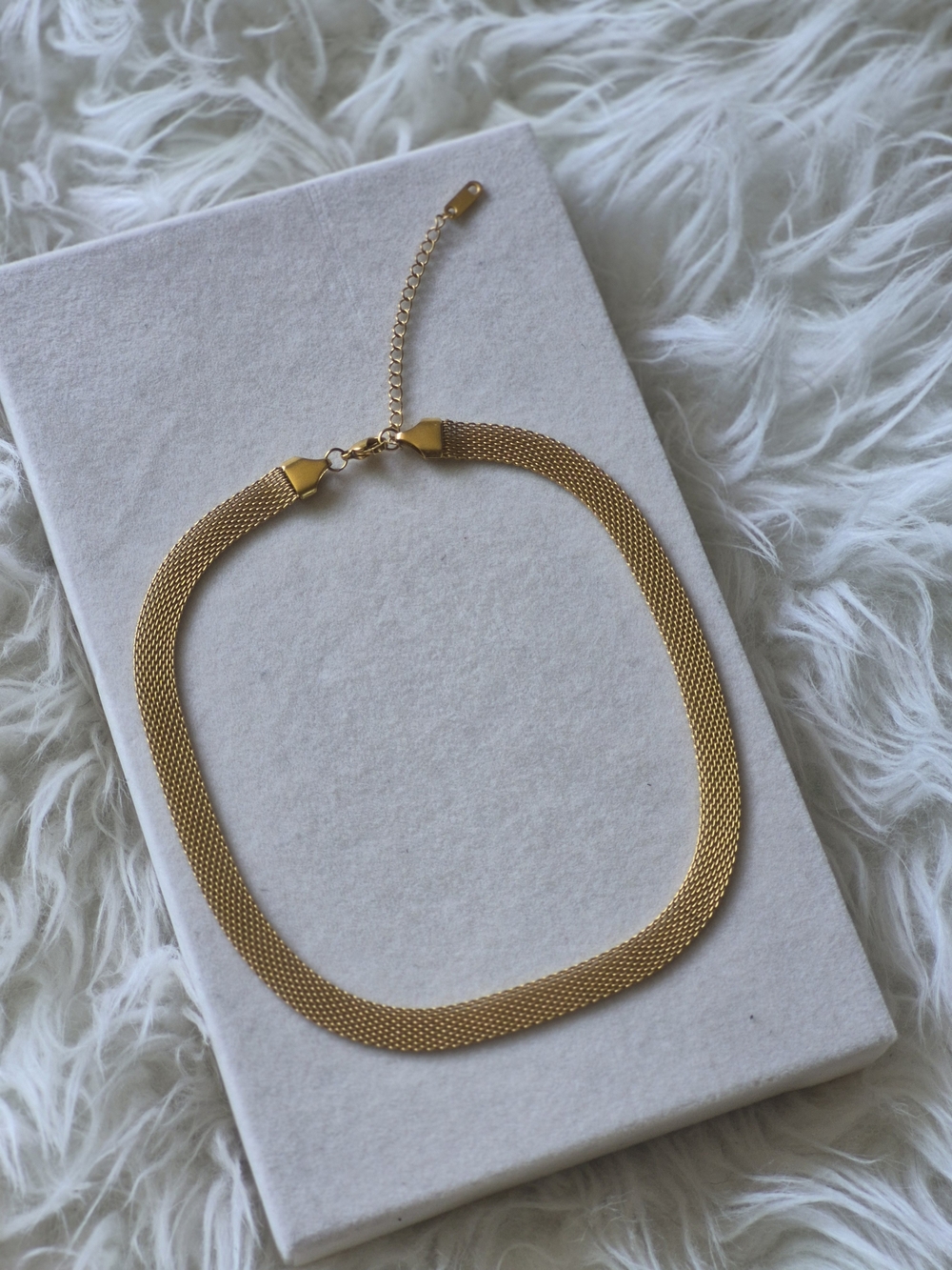 Gold Mesh Choker Necklace